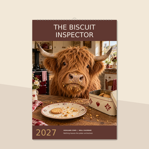 🔥The Biscuit Inspector 2027 A4 Wall Calendar - Funny Highland Cows