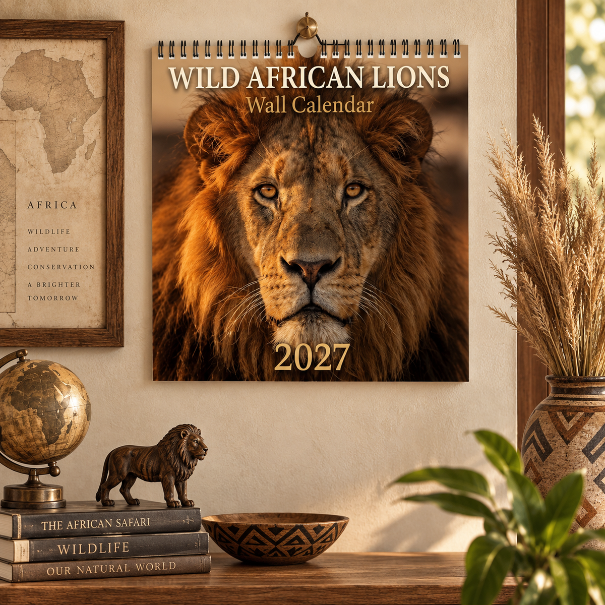 Wild African Lions 2027 Wall Calendar – 12-Month Wildlife Calendar, Epic Savanna Lion Photography Hanging Planner for Safari & Animal Lovers