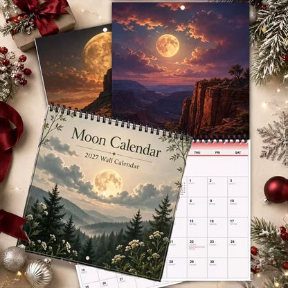 Moon Calendar 2027 Wall Calendar – 12-Month Mystical Moon Phase Calendar, Celestial Lunar Planner for Moon Lovers & Nature Enthusiasts