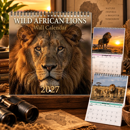 Wild African Lions 2027 Wall Calendar – 12-Month Wildlife Calendar, Epic Savanna Lion Photography Hanging Planner for Safari & Animal Lovers