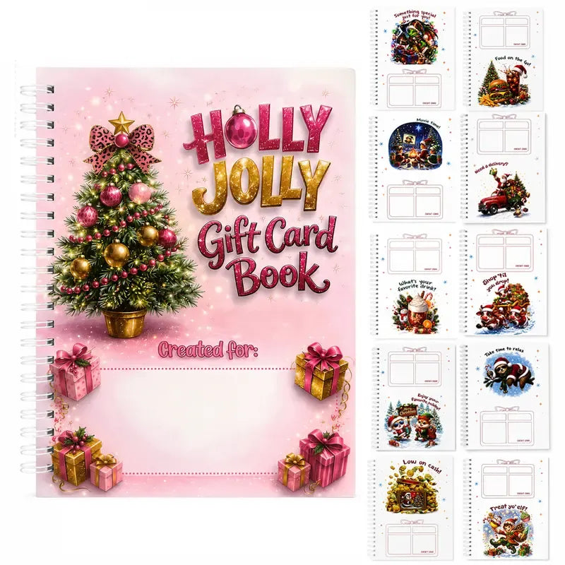 🔥🎁48% OFF!!!-Ready for Christmas!🎅Christmas Gift Card Booklet -👍DIY Spiral-Bound Christmas Gift Card Holder Book-C