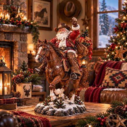 🤠 Home for Christmas Cowboy Santa – Rustic Western Holiday Memory Keepsake🎄