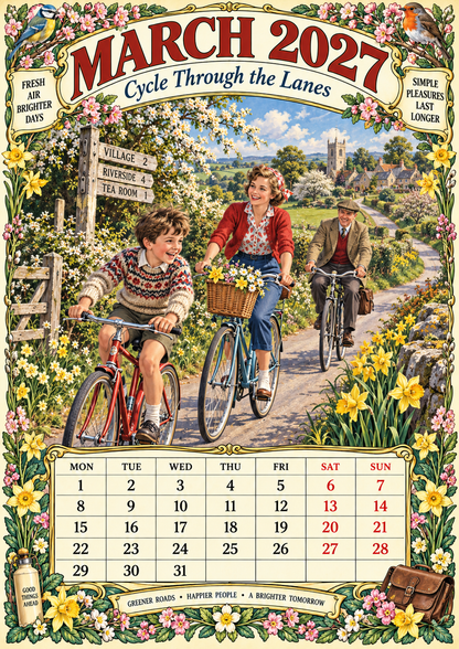 Britain at Play 2027 Wall Calendar – Leisure Days of the Sixties & Seventies ——The games, the days out, and the people who made them special.
