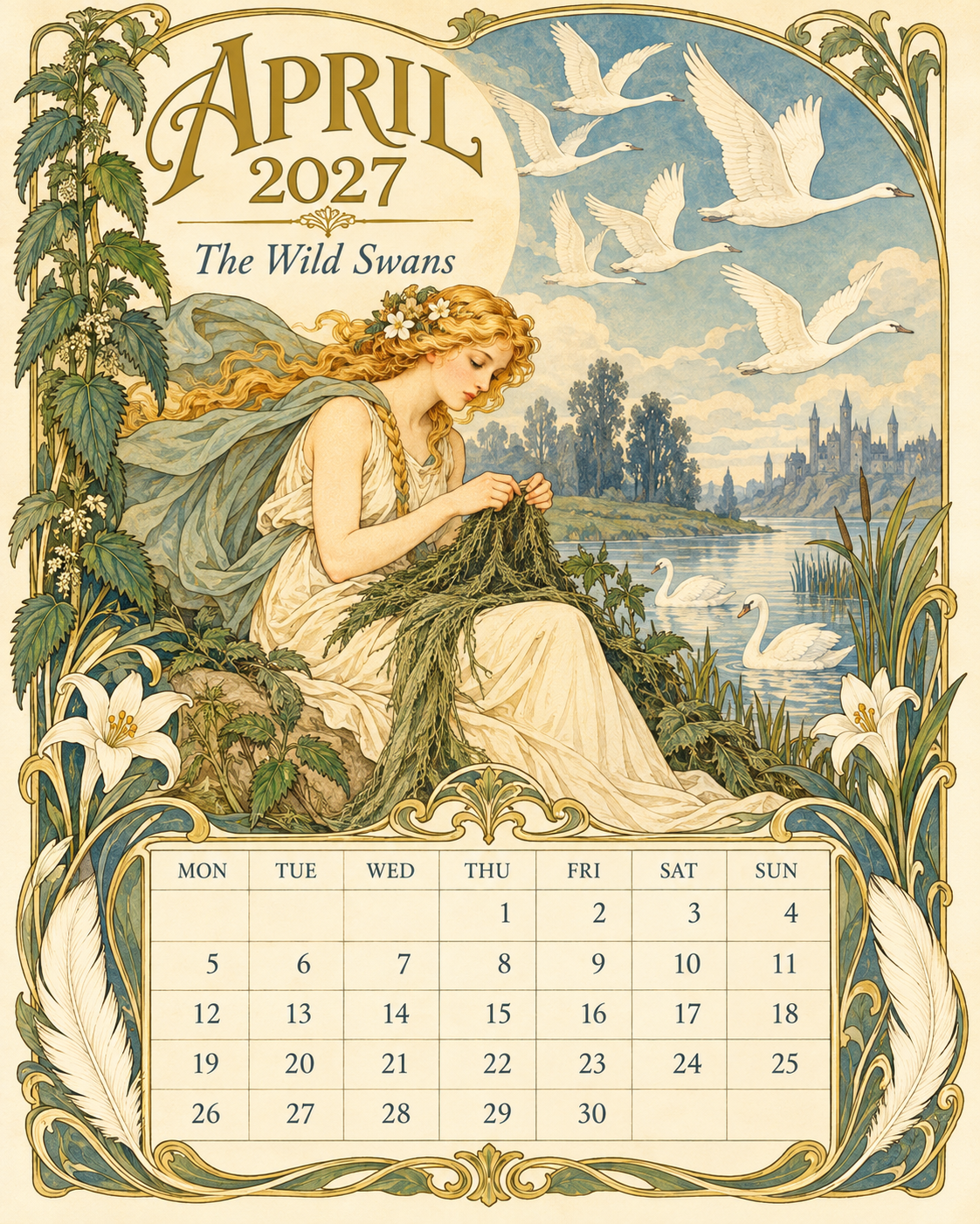 📖 Andersen Fairy Tales 2027 Wall Calendar – A Year of Storybook Wonder