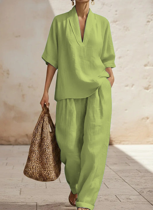 New Arrivals🔥 Women's Casual Cozy Minimalist Linen Two-piece Set