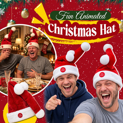 🎅 Funny Moving Santa Hat – Animated Christmas Party Hat
