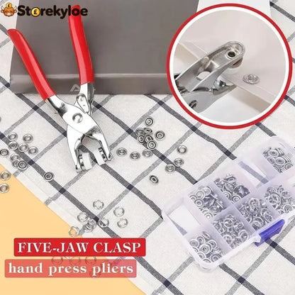 100pcs Invisible Colored Metal Buckle & 1 Count Manual Pressure Pliers