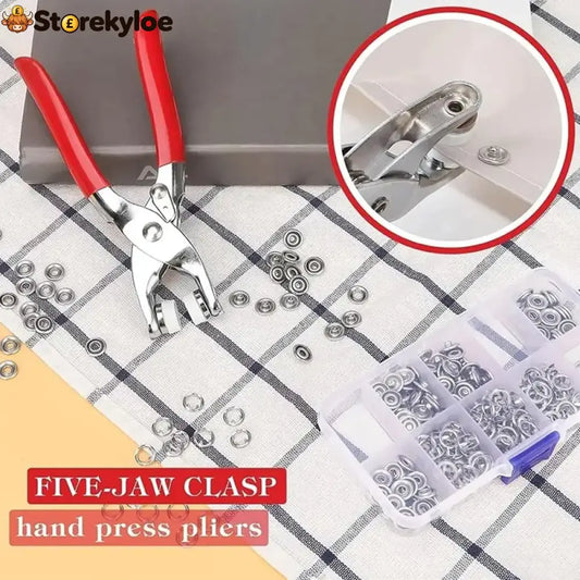 100pcs Invisible Colored Metal Buckle & 1 Count Manual Pressure Pliers