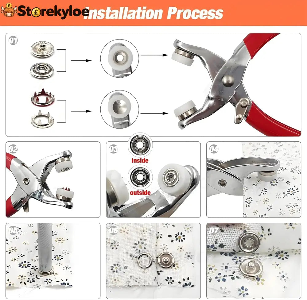 100pcs Invisible Colored Metal Buckle & 1 Count Manual Pressure Pliers