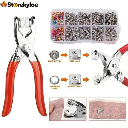 100pcs Invisible Colored Metal Buckle & 1 Count Manual Pressure Pliers