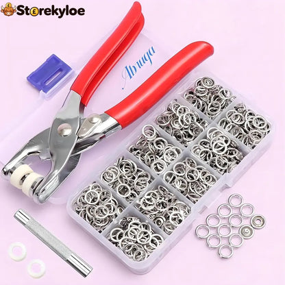 100pcs Invisible Colored Metal Buckle & 1 Count Manual Pressure Pliers