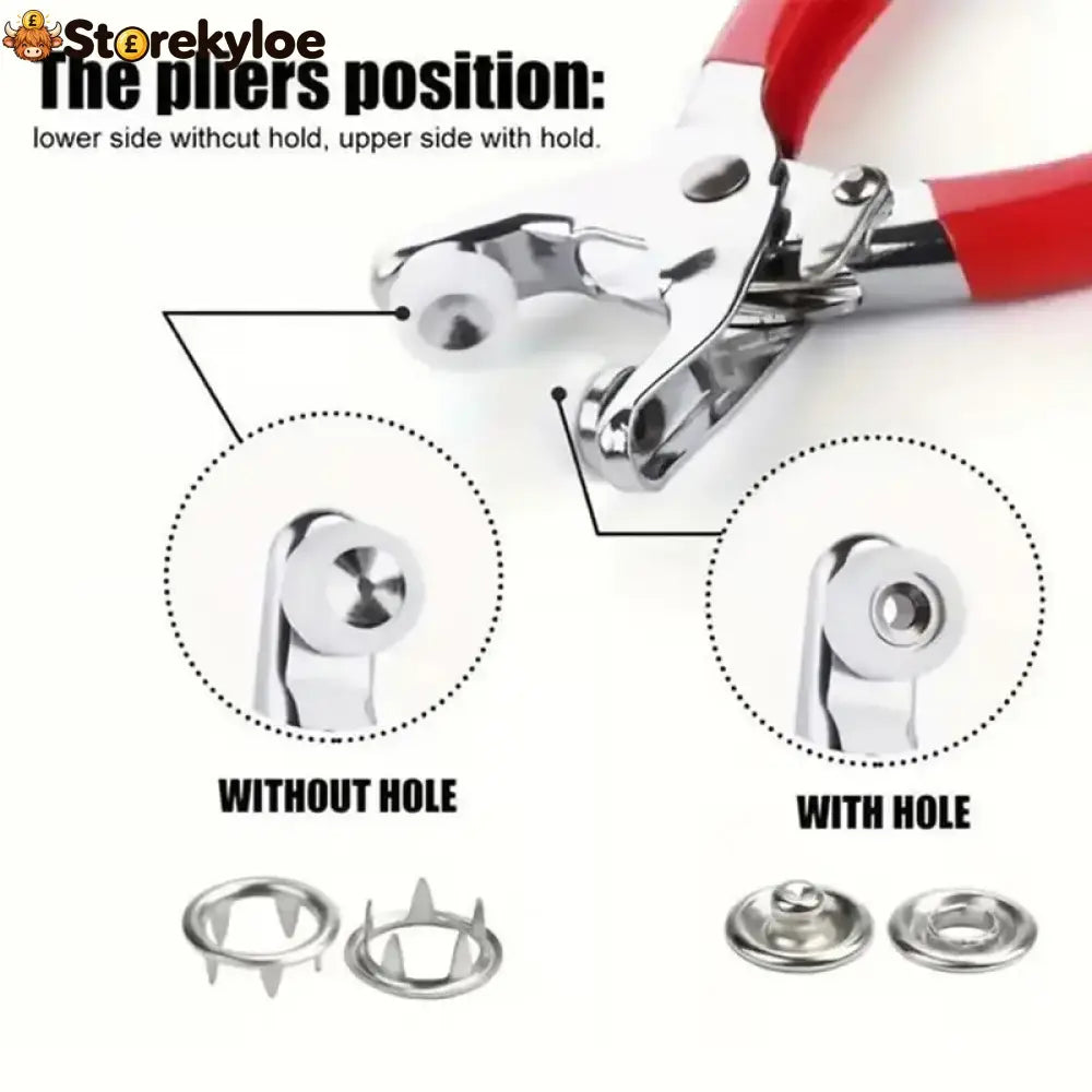 100pcs Invisible Colored Metal Buckle & 1 Count Manual Pressure Pliers