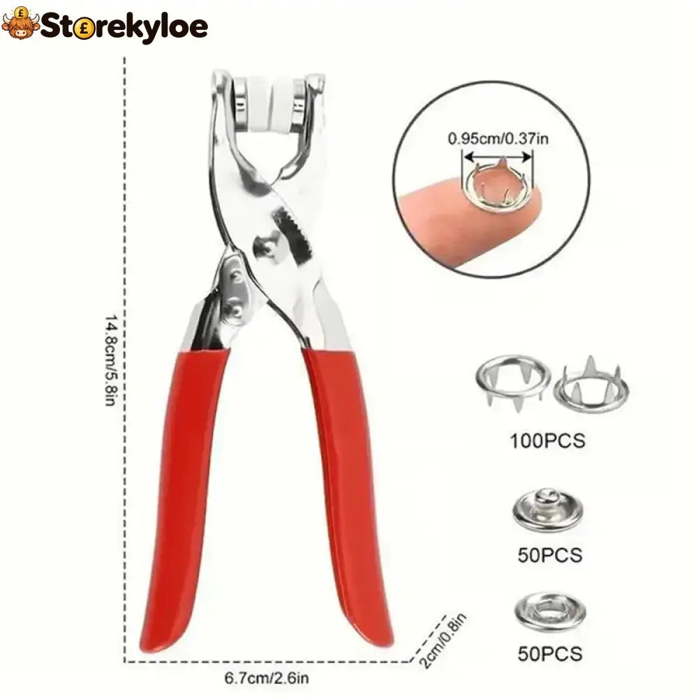 100pcs Invisible Colored Metal Buckle & 1 Count Manual Pressure Pliers