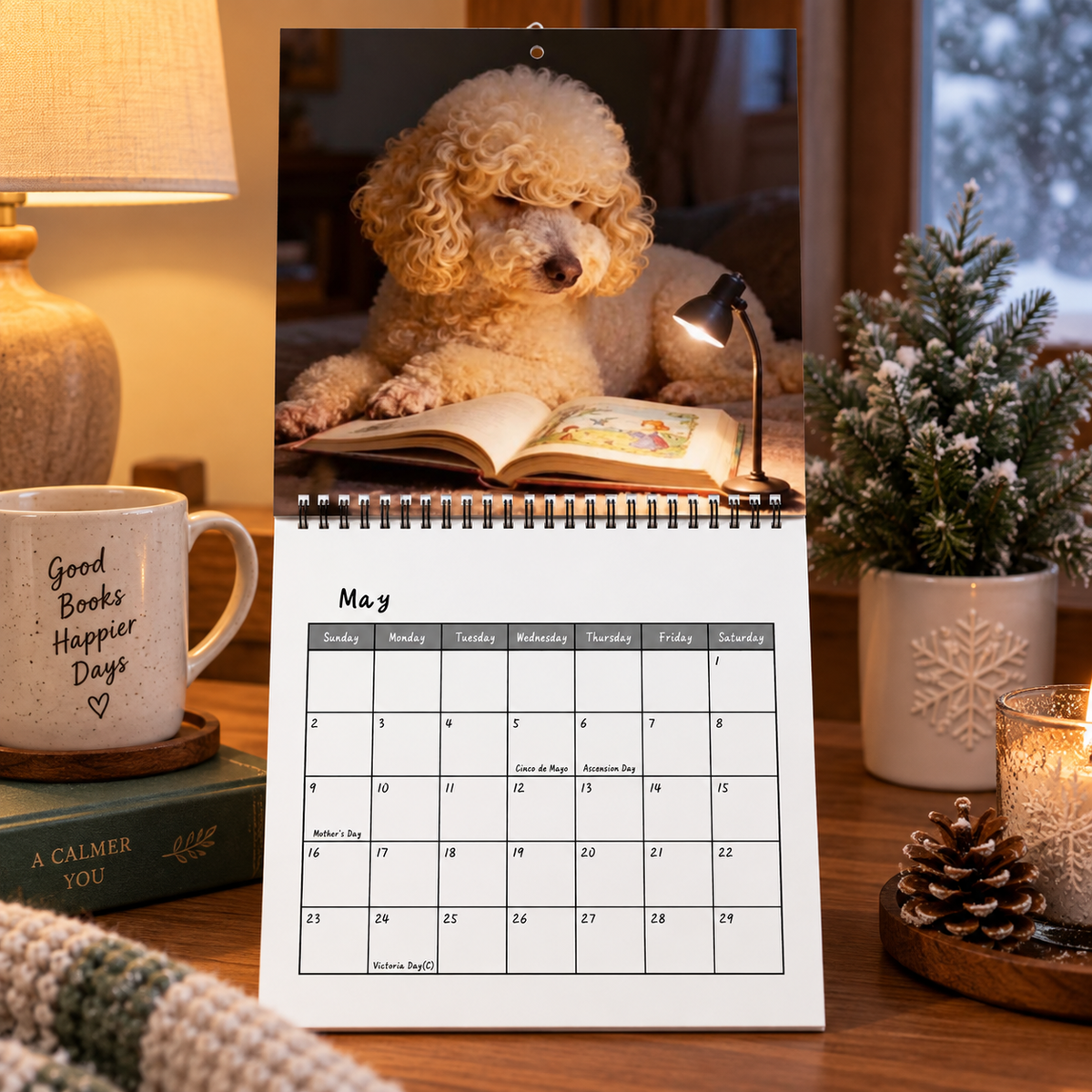 Cute Poodles 2027 Wall Calendar – 12-Month Poodle Calendar, Adorable Fluffy Dog Scenes Hanging Planner for Poodle Lovers & Dog Moms