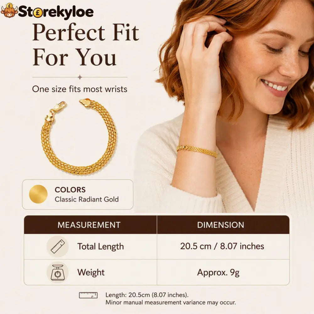 14K gold-plated wide woven mesh bracelet