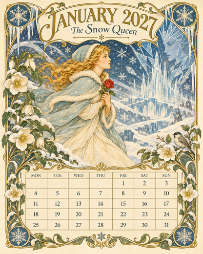 📖 Andersen Fairy Tales 2027 Wall Calendar – A Year of Storybook Wonder