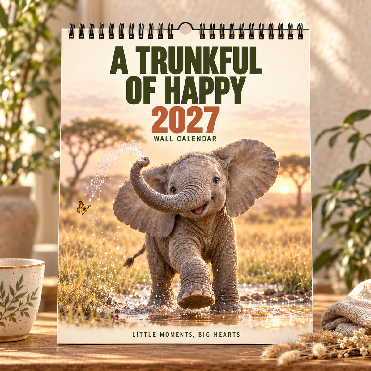 ✨A Trunkful Of Happy 2027 Wall Calendar 🐘