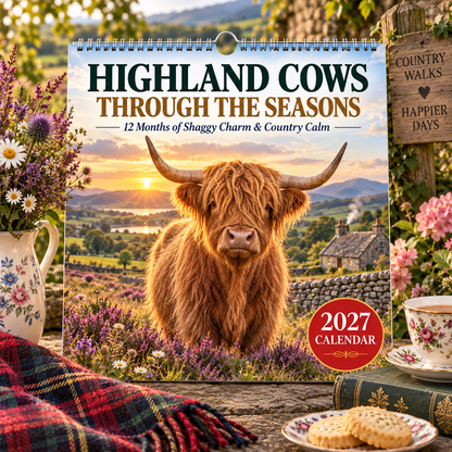 ✨🌿2027 Highland Cows Through The Seasons Calendar🐄