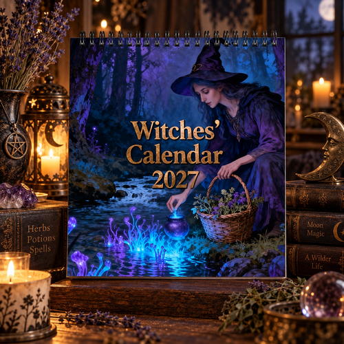 Witches’ Calendar 2027 Wall Calendar – 12-Month Mystical Witch Calendar, Enchanted Forest Hanging Wall Planner for Wicca, Witchcraft & Magic Lovers