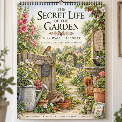 The Secret Life of the Garden 2027 Wall Calendar – 12‑Month British Wildlife Countryside Art Calendar