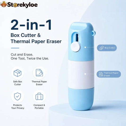 2-in-1 Box Cutter & Thermal Paper Eraser