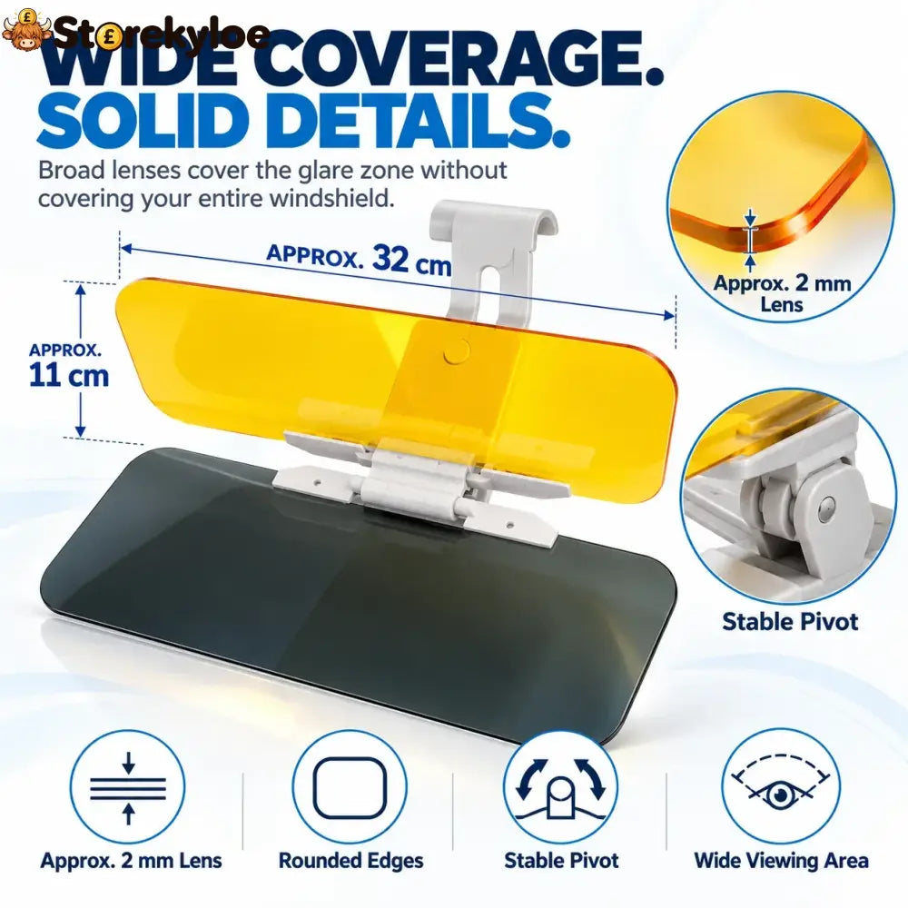 ☀️ 2-in-1 Day & Night Anti-Glare Car Visor Extender – Adjustable Dual-Lens Driving Shield - Buy 1 Get 1 Free