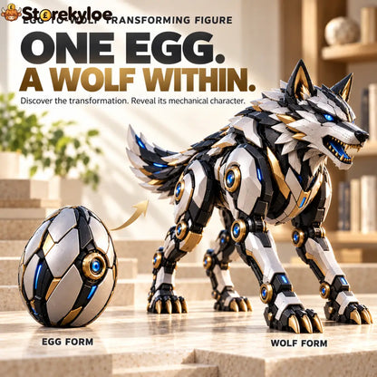 🐺 2-in-1 Egg-to-Wolf Transforming Figure | Mechanical Wolf Display & Gift 🎁