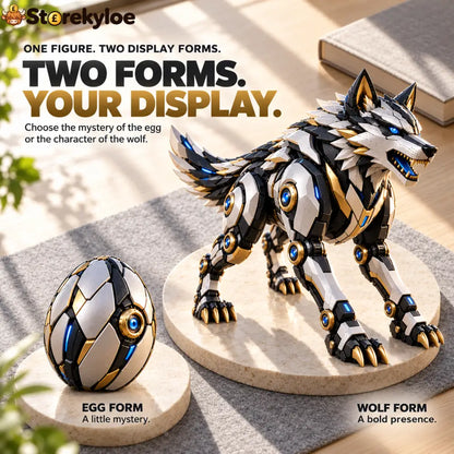 🐺 2-in-1 Egg-to-Wolf Transforming Figure | Mechanical Wolf Display & Gift 🎁