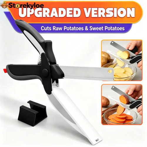 ✂️ 2 in 1 Kitchen Scissors for Food - Stainless Steel Cutting Board Scissors with Safety Lock