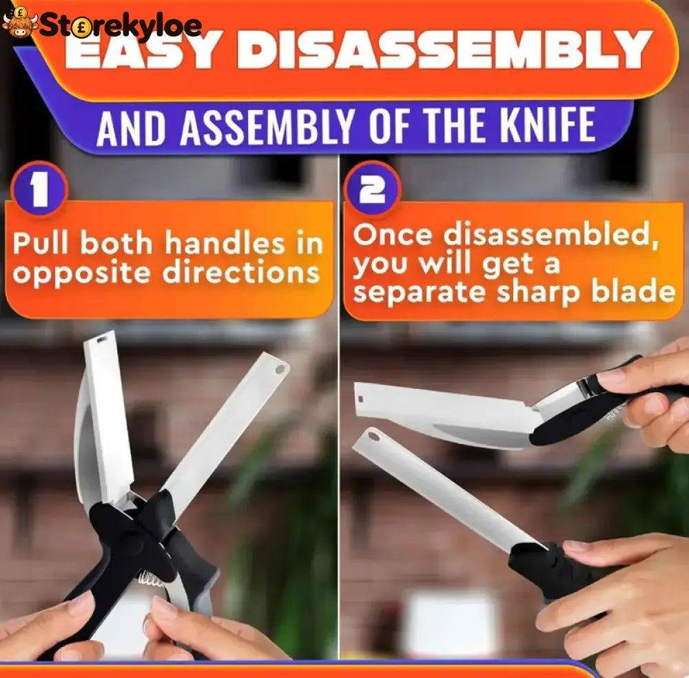 ✂️ 2 in 1 Kitchen Scissors for Food - Stainless Steel Cutting Board Scissors with Safety Lock