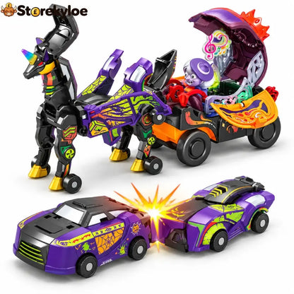 2-in-1 Magnetic Transforming Dragon Car Toy – Racing Car Set - 🎃 Halloween Phantom Pegasus