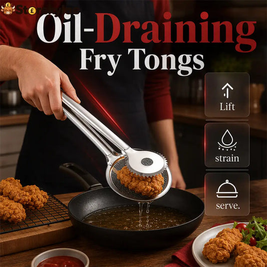 2-in-1 Stainless Steel Oil Filter Tongs - Houseware & Kitchen