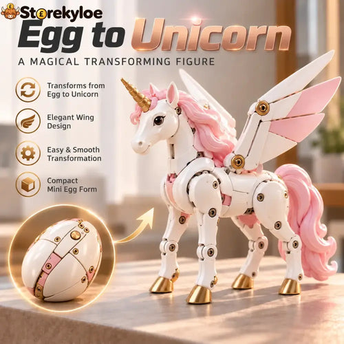 🦄 2-in-1 Transforming Mechanical Unicorn Egg – Winged Fantasy Figure