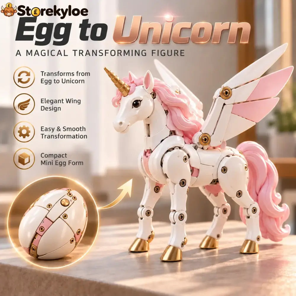 🦄 2-in-1 Transforming Mechanical Unicorn Egg – Winged Fantasy Figure