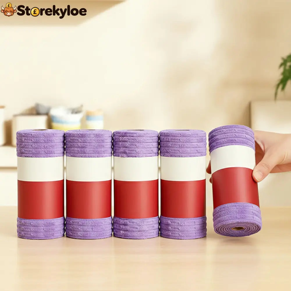 20-Sheet Reusable Cleaning Cloth Roll | Tear Clean & Refresh - Purple / 1 Roll – 20 Cloths / Buy 3 Get 2 Free(5 Pcs)
