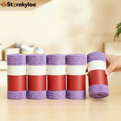 20-Sheet Reusable Cleaning Cloth Roll | Tear Clean & Refresh - Purple / 1 Roll – 20 Cloths / Buy 3 Get 2 Free(5 Pcs)