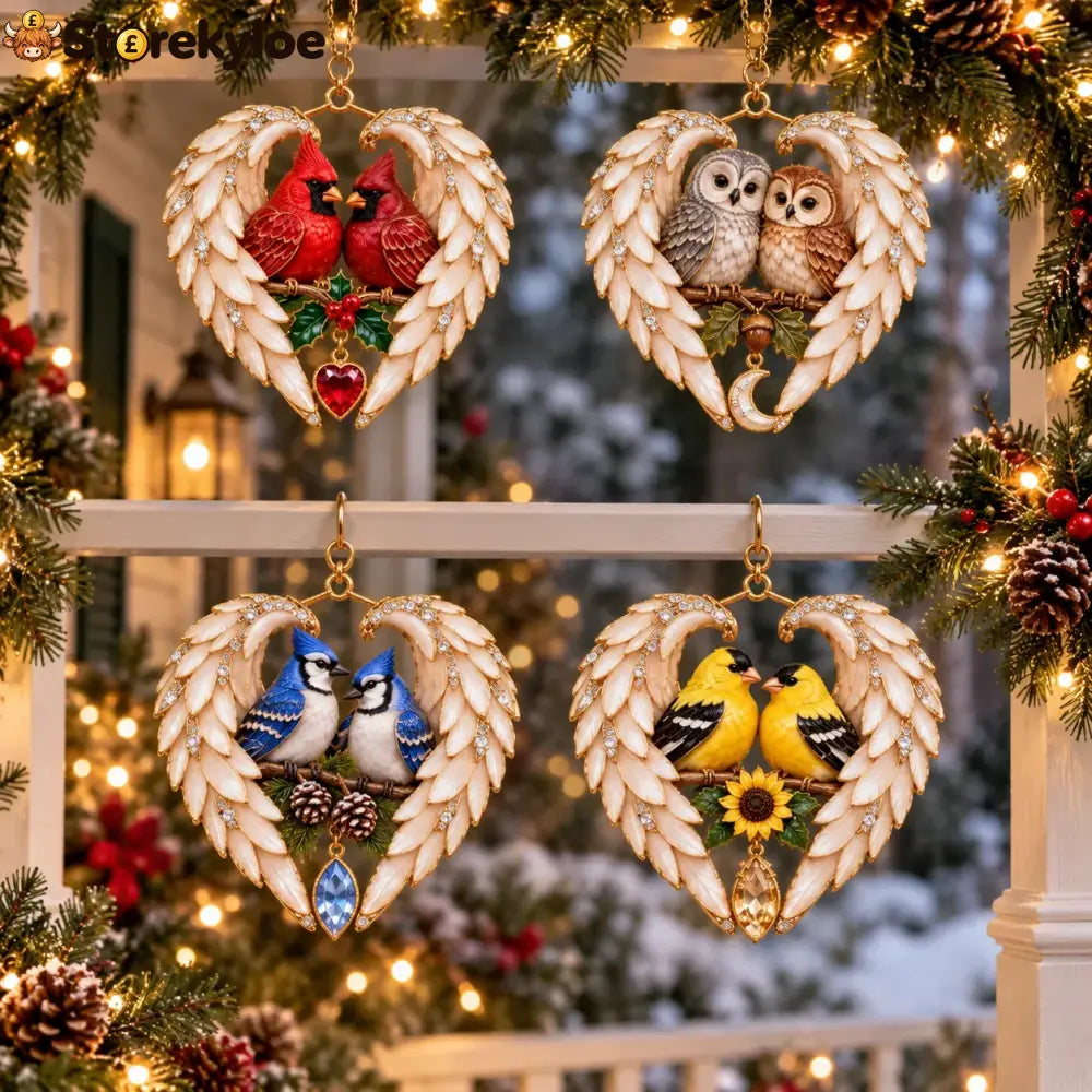 ❤️2026 Angel Wing Heart Christmas Ornaments
