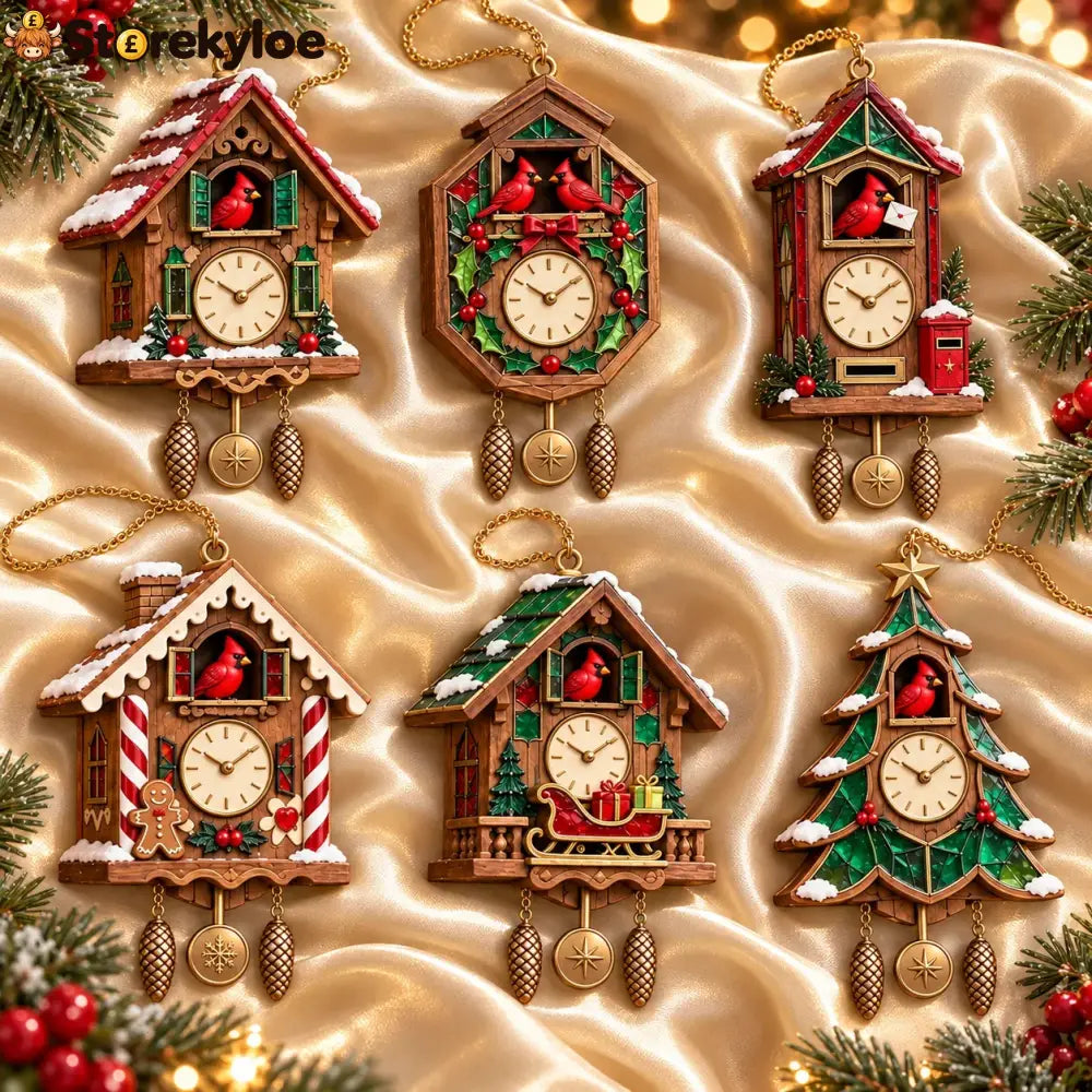 🕰️ 2026 Christmas Cuckoo Clock Ornaments – Set Of 6 Vintage Holiday Keepsakes - 6-Piece Set 🔥 Free Shipping
