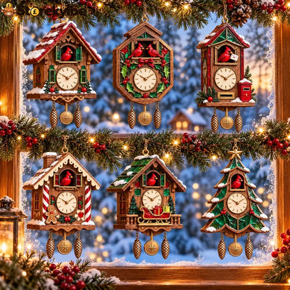 🕰️ 2026 Christmas Cuckoo Clock Ornaments – Set Of 6 Vintage Holiday Keepsakes - 6-Piece Set 🔥 Free Shipping