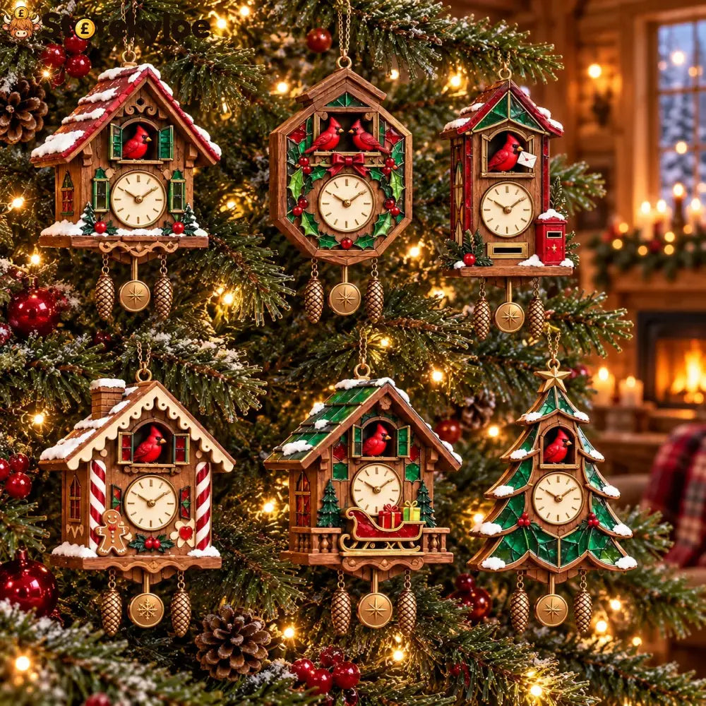 🕰️ 2026 Christmas Cuckoo Clock Ornaments – Set Of 6 Vintage Holiday Keepsakes - 6-Piece Set 🔥 Free Shipping