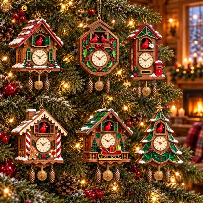 🕰️ 2026 Christmas Cuckoo Clock Ornaments – Set Of 6 Vintage Holiday Keepsakes - 6-Piece Set 🔥 Free Shipping