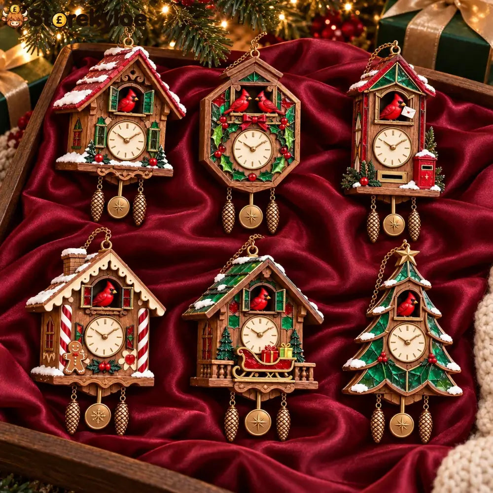 🕰️ 2026 Christmas Cuckoo Clock Ornaments – Set Of 6 Vintage Holiday Keepsakes - 6-Piece Set 🔥 Free Shipping
