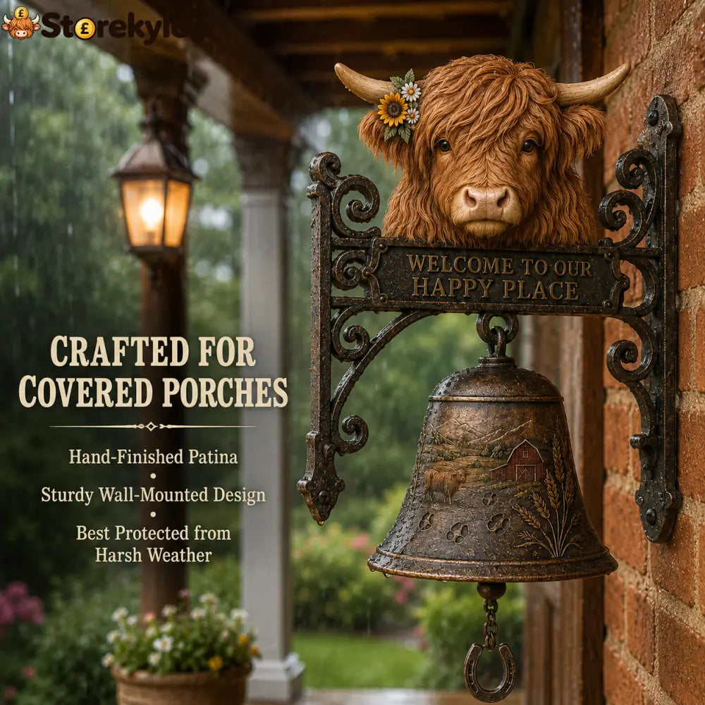🎅 2026 Christmas Gift 50% Off--🐂Highland Cow Farmhouse Welcome Bell🔔