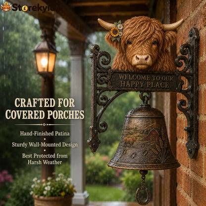 🎅 2026 Christmas Gift 50% Off--🐂Highland Cow Farmhouse Welcome Bell🔔