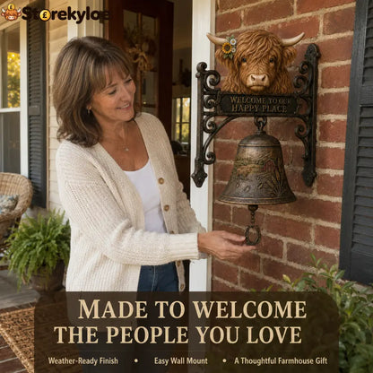 🎅 2026 Christmas Gift 50% Off--🐂Highland Cow Farmhouse Welcome Bell🔔