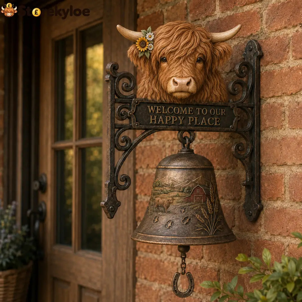 🎅 2026 Christmas Gift 50% Off--🐂Highland Cow Farmhouse Welcome Bell🔔