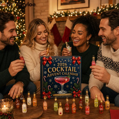 🎄 2026 Cocktail Advent Calendar – 24 Mini Cocktail Bottle Ornaments Blind Box 🍸 - N
