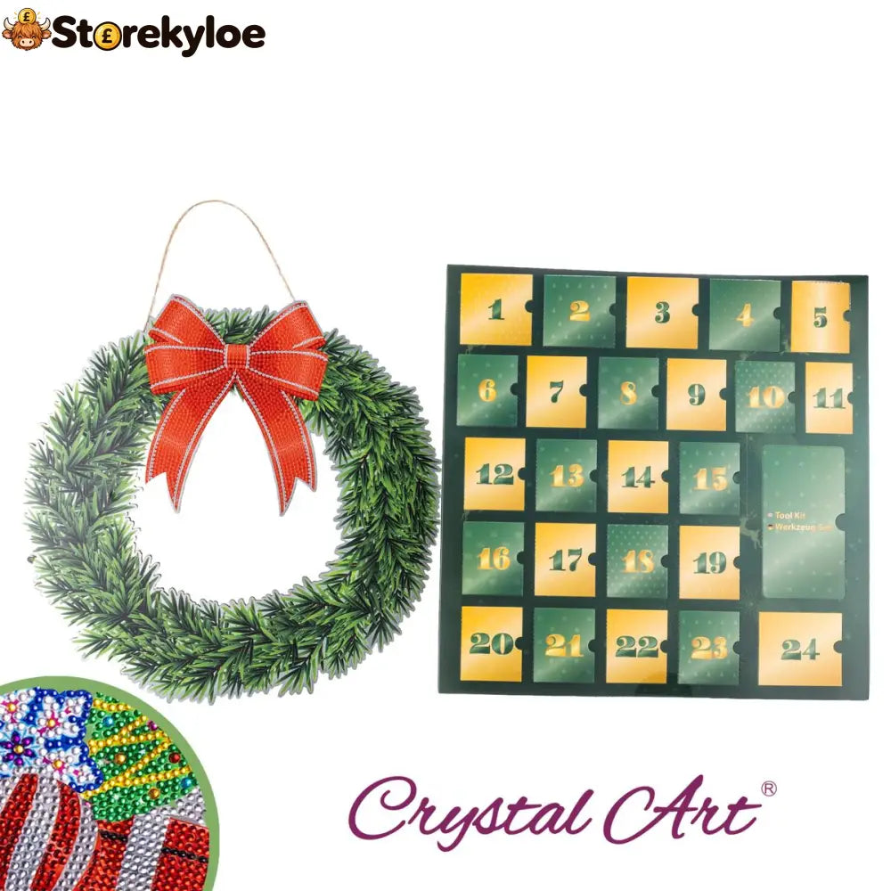 🎄✨2026 Crystal Art Advent Calendar – Christmas Wreath