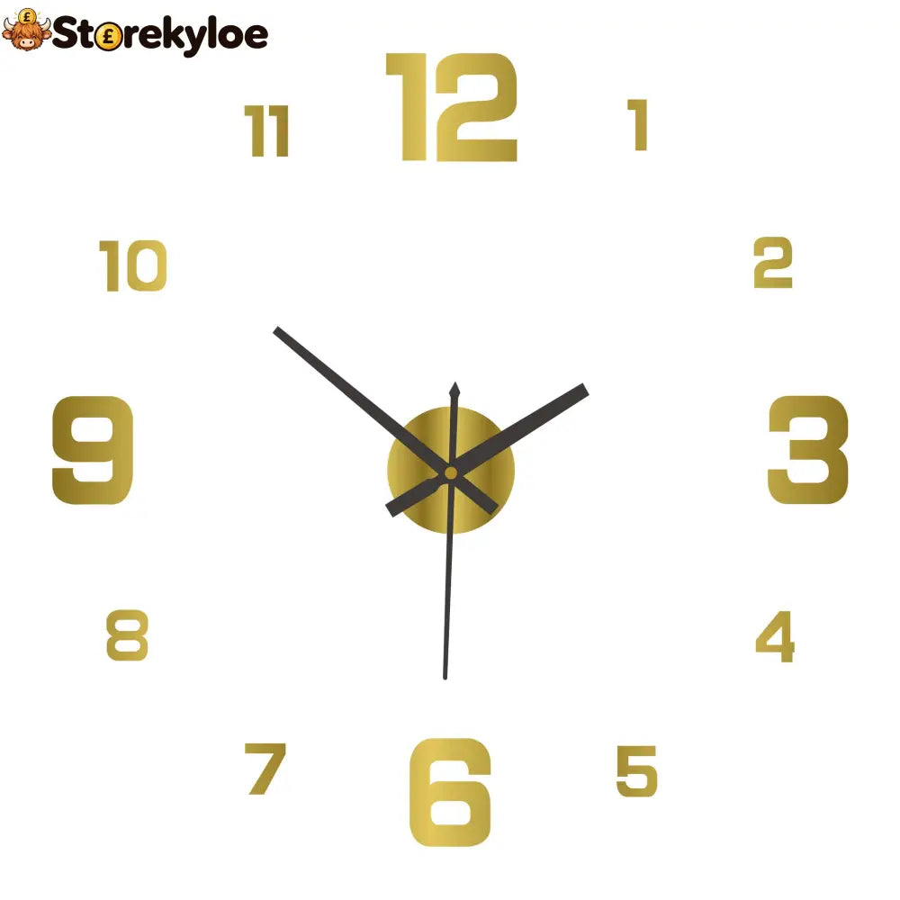 🥳2026 HOT SALE🥳⏰3D DIY Luminous Acrylic Wall Clock Set - Gold / 60-90cm 3D - Houseware & Kitchen