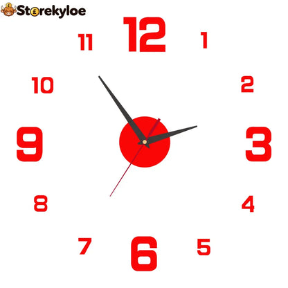 🥳2026 HOT SALE🥳⏰3D DIY Luminous Acrylic Wall Clock Set - Red / 40cm - Houseware & Kitchen
